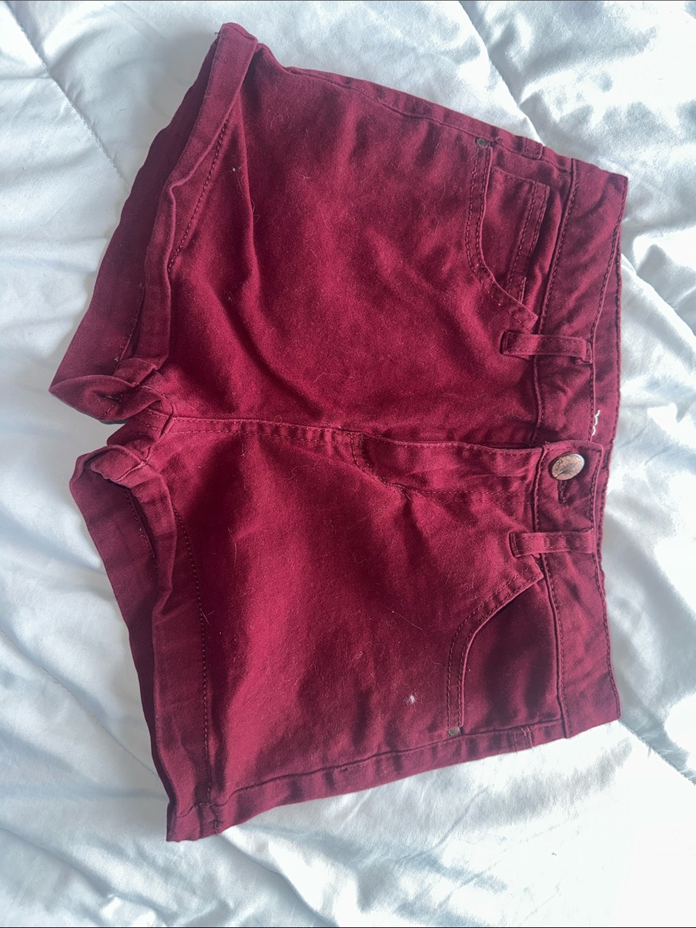 refuge Women's Deep Wine High-Rise Denim Shorts
